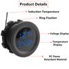 2-в-1 12-24 В автомобильный круглый температурный вольтметр, автоматический дисплей для проверки напряжения, цифровое измерение для автомобиля, мотоцикла, лодки, яхты, вольтметр