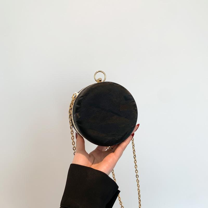 Простая сумка для ужина, новая женская сумка с цепочкой, фактура, легкая роскошная сумка через плечо, сферическая сумка, модная сумка через плечо