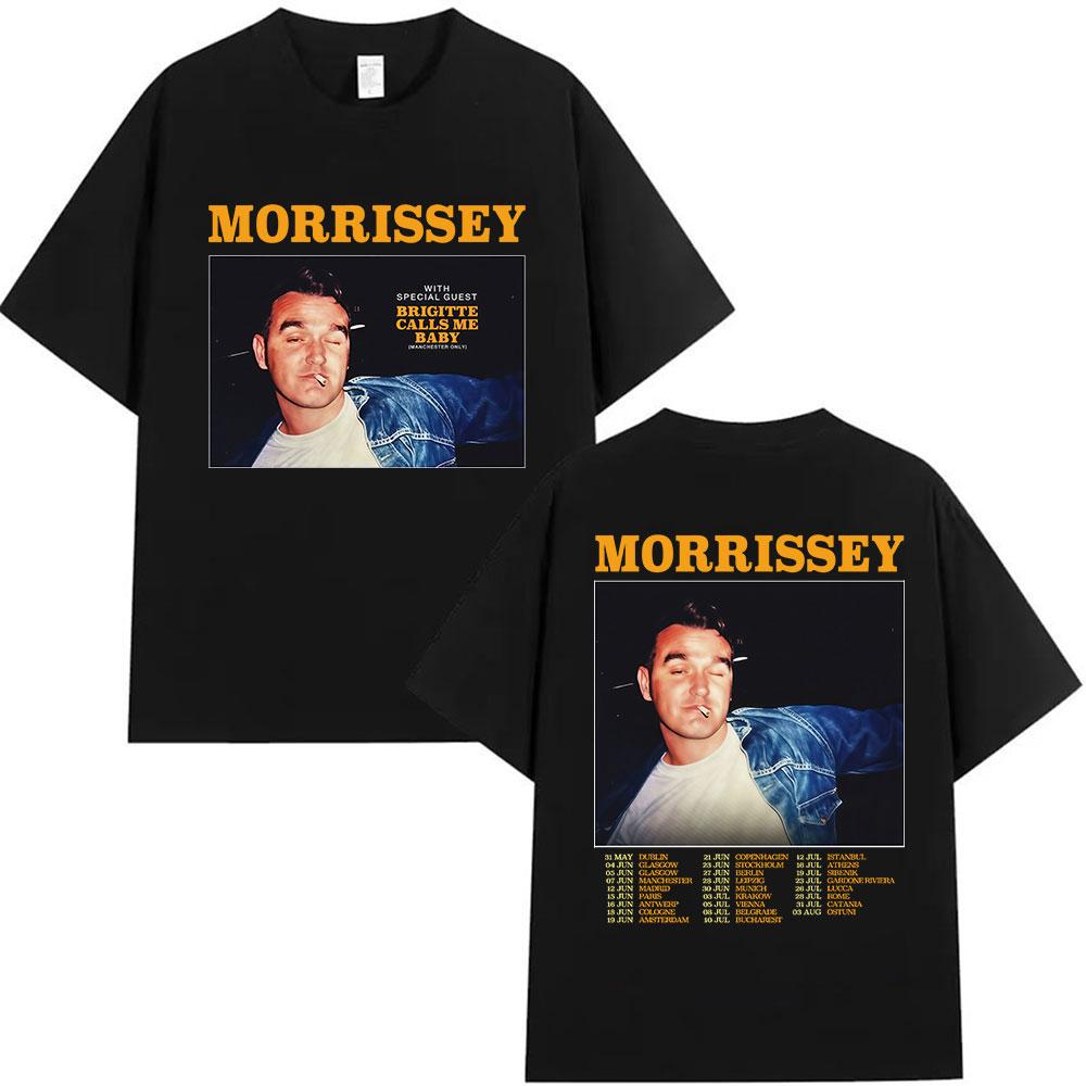 Morrissey Bricitte Calls Me Baby Tour 2025 Graphic T Shirts Unisexs Vintage Oversized Cotton Tshirt Hip Hop Loose Clothing Tshirt