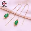 Drop Earrings For Women Fashion Green Long Earrings Jewerly For Wedding Party Gifts