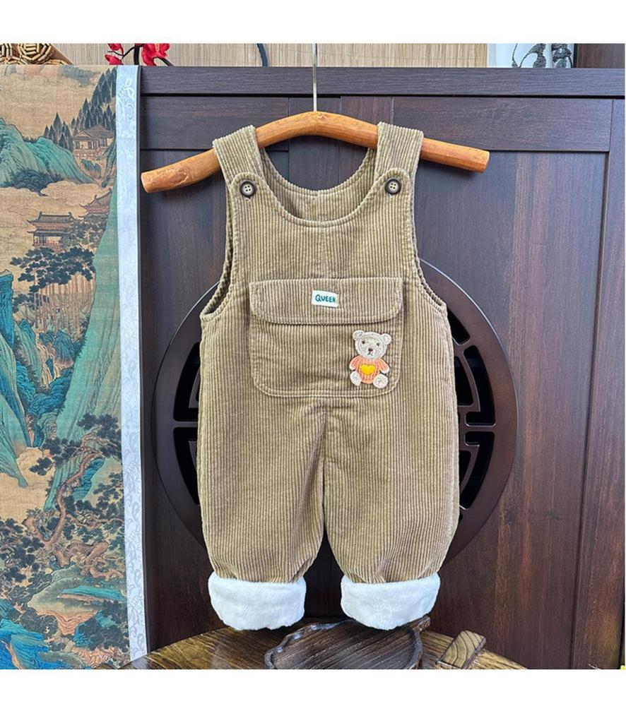Baby Corduroy Overalls Winter Warm Cotton Pants for Girl Autumn & Infant Clothing Kids Clothes Overalls