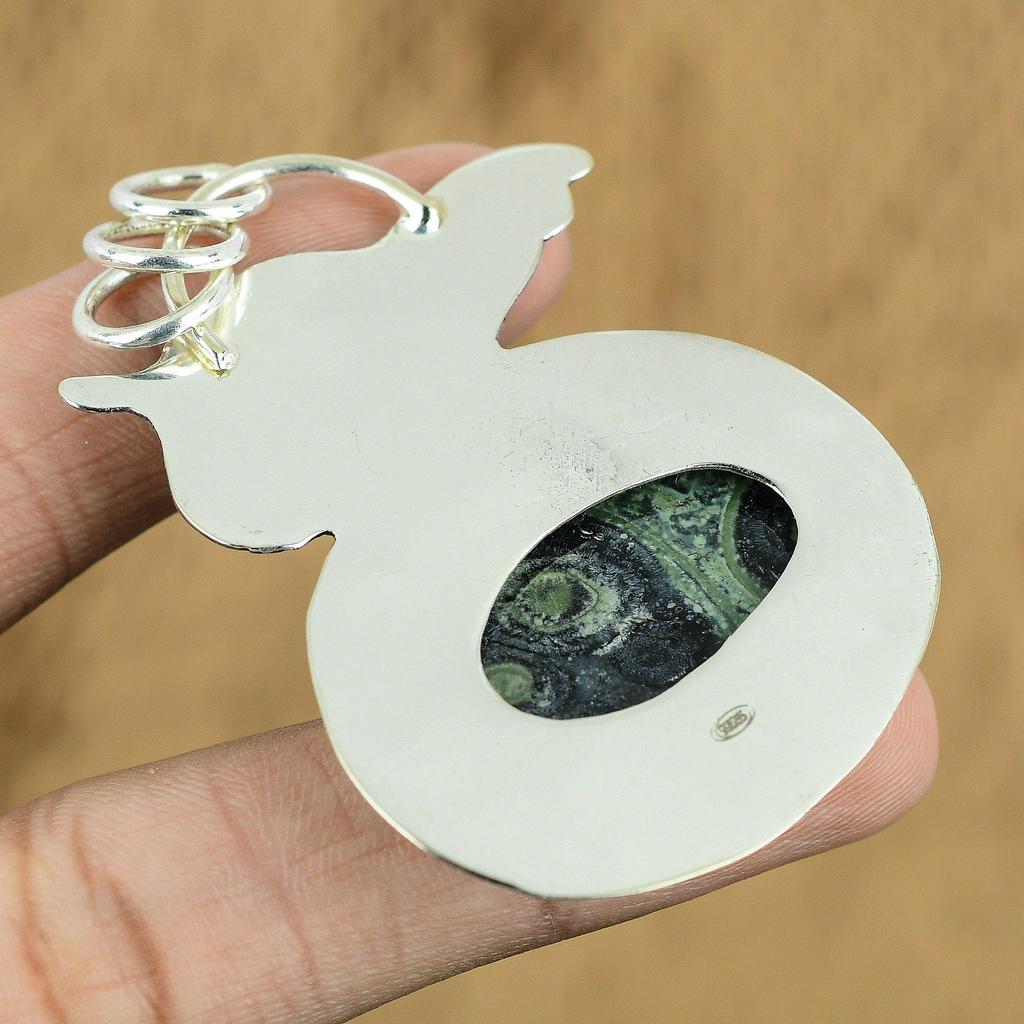 Natural Kambaba Jasper Gemstone Jewelry 925 Sterling Silver Pendant For Women