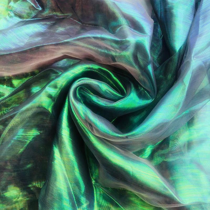 Красочная швейная сетка, флуоресцентная пряжа, органза, стеклянная пряжа, лазерная тюль, шелковый шифон