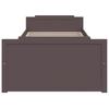 Solid Wood Bed with Drawers Dark Brown Pine 90 x 200 cm