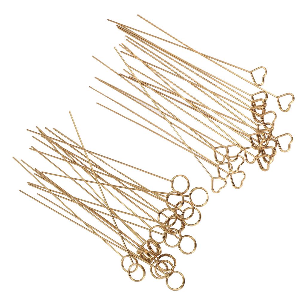 50pcs Floral Picks Clips Reusable Golden Metal Wire Floral Place Card Holder 6in Photo Memo Holder P