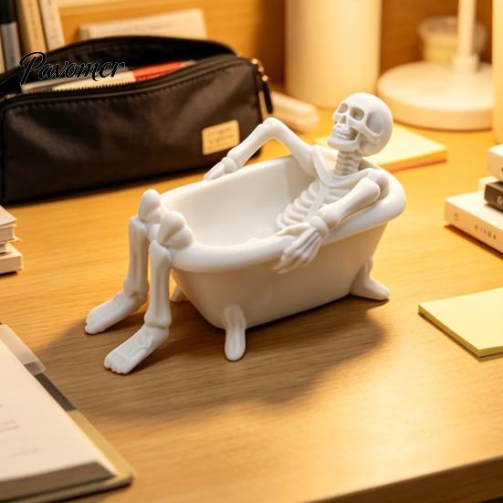 3D-печатное костяное украшение, реалистичная статуэтка скелета в ванне, забавная страшная игрушка-розыгрыш для стола, дом с привидениями, трюковые игрушки, декор для дома, жуткий мини-череп