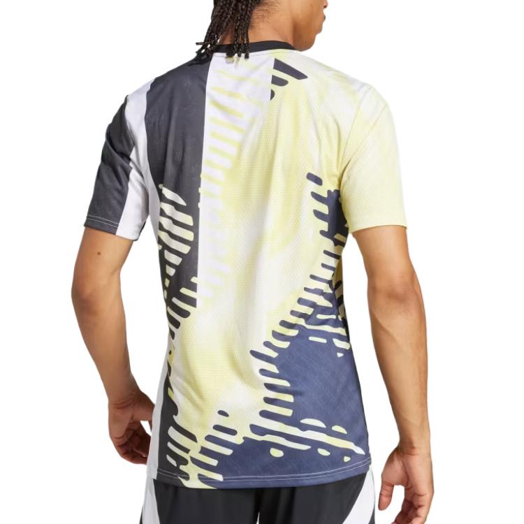 Adidas Предматчевая футболка «Ювентус» 24/25 Чистый сульфур/Черный/Легендарный синий Мужская уличная одежда JE4307