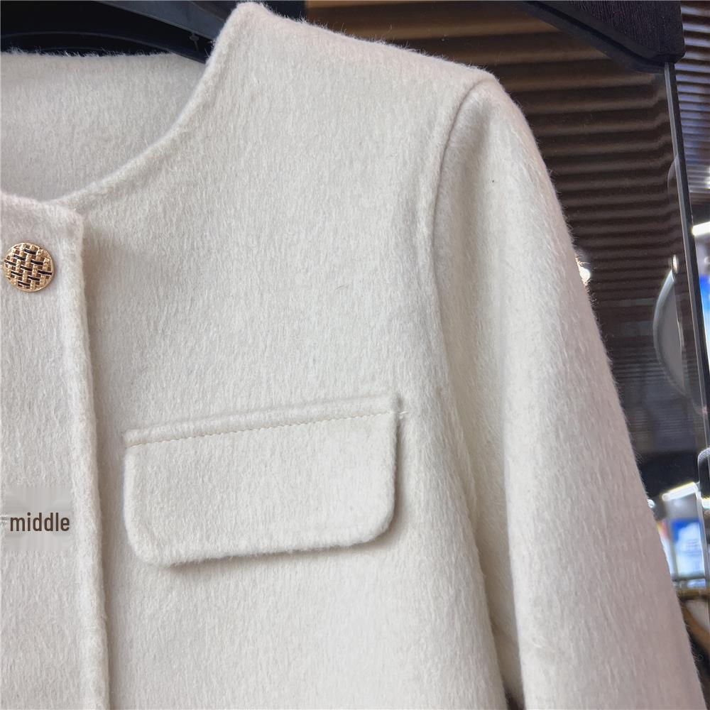 2023 Spring Women's Petite Korean Style Woolen Coat - Short, Double-Sided