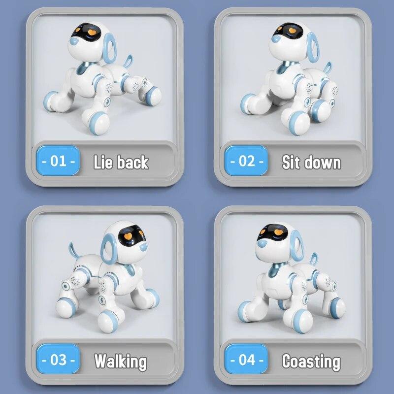 2024 New Child Educational Learning Toy RC Robot Electric Smart Pet Dog LED Light Gesture Sensing Dialogue Singing Dancing Robot Pet Dog