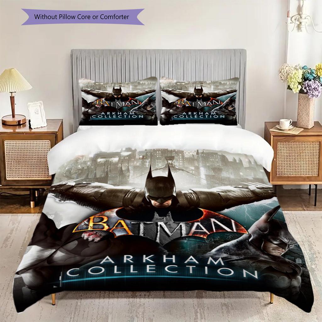 Batman Symbol Wallpaper Threepiece Set 1 Duvet Cover 2 Pillowcase Without Core Bedding Set Christmas Birthday Gift