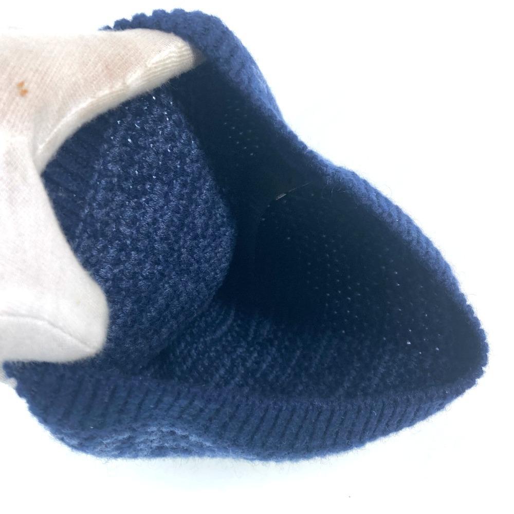FENDI FXQ798 beanie hat knit hat knit cap Zucca logo  Knit hat Cashmere Navy