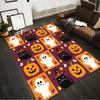 Cute Halloween Ghost and Cat Pattern Rug Non-slip rug suitable for living room and bedroom sofas.