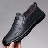 Men's Casual Leather Shoes Beans Shoes Spring Versatile and Comfortable Work Shoes Soft Sole Lazy Dad's Shoes