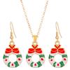 New Christmas Necklace Earrings Set With Santa Reindeer Tree Snowman Socks Designs Festive Ornaments