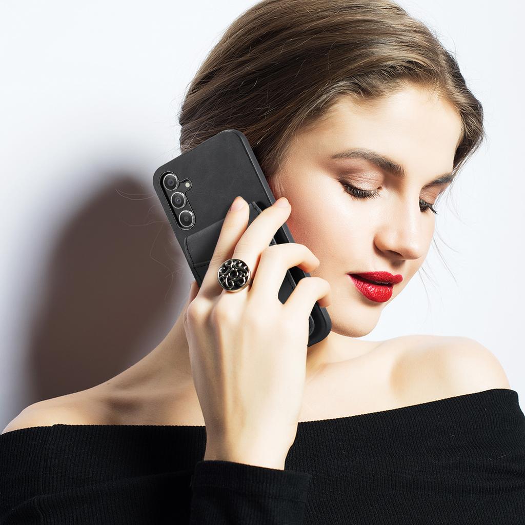 For Samsung Galaxy A24 4G (162.1 x 77.6 x 8.3mm) Case PU+TPU Crazy Horse Texture Cellphone Cover