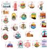 50PCS Outdoor Travel Stickers City Landscape No-Duplicate Stickers Waterproof Vinyl Stamp Stickers for Suitcase Laptop