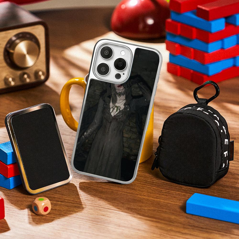 Pop ins thriller evil daughter poster Phone Case for iPhone 16 15 14 13 12 11 Pro Max Sheepskin Silver-edged protective case