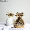 Golden/white Pineapple Ceramic Ornaments Pineapple Save Money Box Gold Coin Piggy Bank Storage