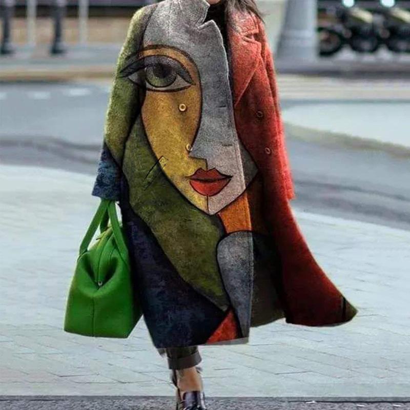 Коллекция женских удлиненных пальто в клетку, «гусиная лапка» и с графическим принтом