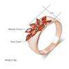 Кольцо Kinel Red Zircon для женщин, невесты, свадебное, ювелирное, розовое золото, кольцо, подарок