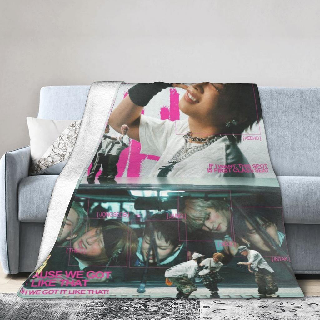 DUH! P1Harmony Kpop Music Album Blankets Lightweight Thin Flannel Comfortable Gift Throw Blankets Bedspreads