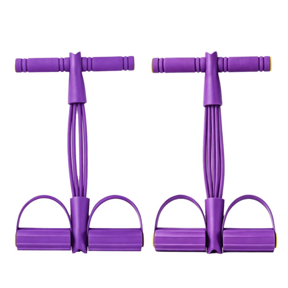 2PCS 4 Tube Pedal Resistance Band 6 Tube Foot Pedal Exerciser Resistance Band Trainer Core Training