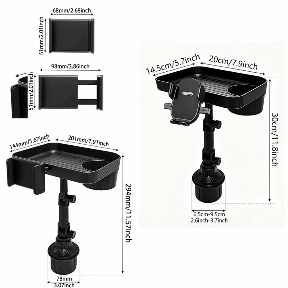 Portable Car Organizer Tray Attachable Storage Rack Car Accessories Car Cup Holder Tray Eating