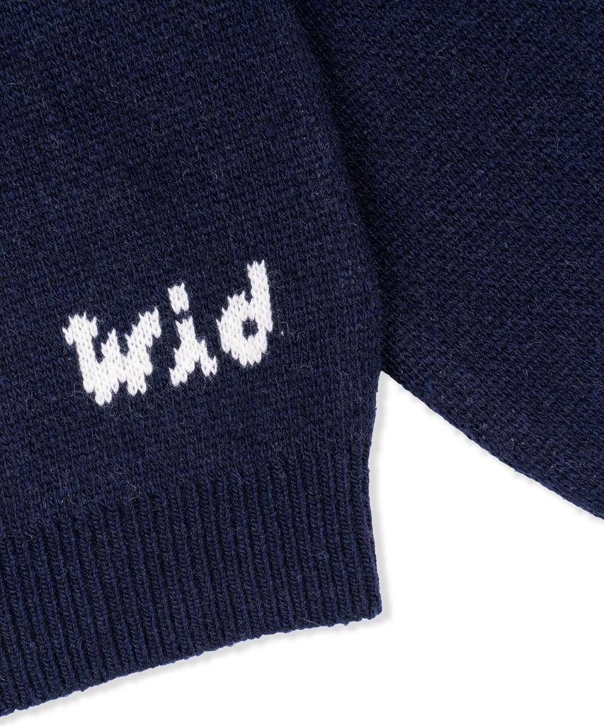 YESEYESEE Wid X Y.E.S Dog Graphic Knit Pullover Navy