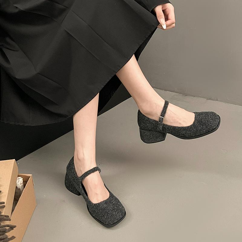 Fashion 2025 Fashionable Simple and Elegant Spring Designer Woman Shoes Fashion Shallow Thick Heels Elegant Party Female Shoes