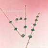 13mm Clover Pendant Necklace Earrings Set In Titanium Steel Light Luxury Floral Jewelry Women Men