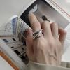 Прочное золотое кольцо с геометрическими линиями, женское, в стиле ретро, с ярким простым дизайном, студенческое, для вечеринок и на каждый день, открытое