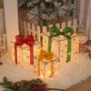 Yousheng Christmas Light Gift Box Ornaments Set Holiday Cheer Glowing Lights Festive Holiday Tabletop Mantel Party Decor for Indoor Outdoor