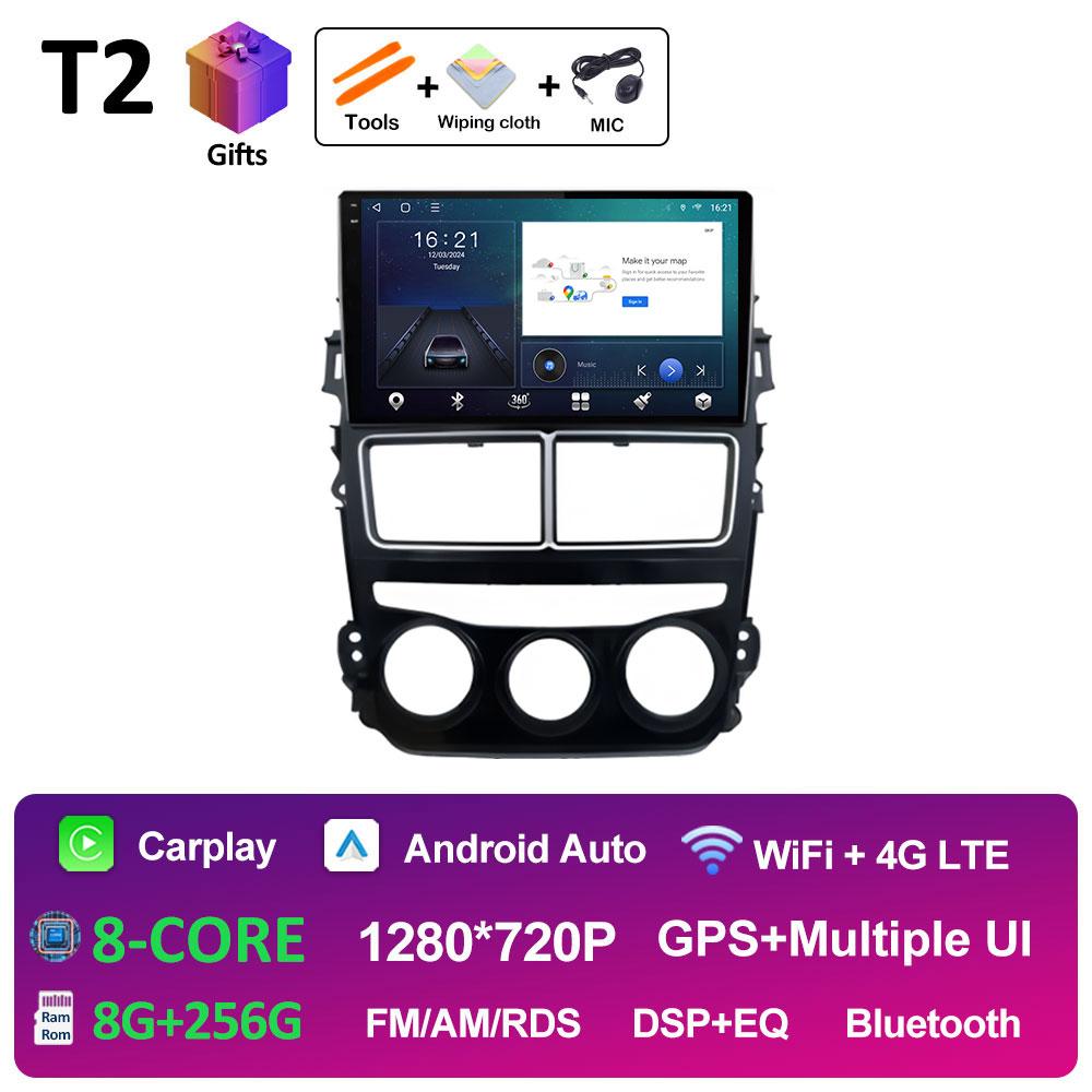 Беспроводной CarPlay Smart System для Toyota Vios Yaris 2018 2019 2020 Android Auto GPS Навигация QLED IPS Экран WIFI Авто Инструменты