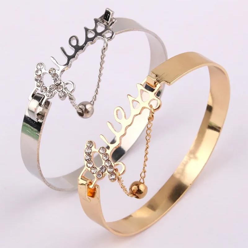 Женский металлический браслет, подвески, браслеты для женщин, браслеты золотого и серебряного цвета, ювелирные изделия в европейском и американском стиле, подарочные украшения