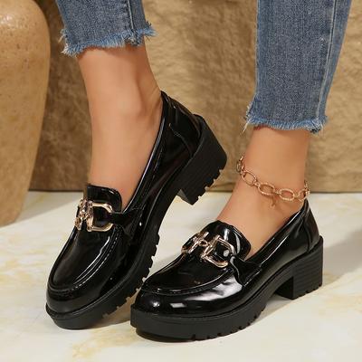 Модные туфли-лодочки с неглубоким вырезом, элегантные, для банкета, на высоком каблуке, весна/осень, новые, с круглым носком, на толстой подошве, повседневные, одинарные