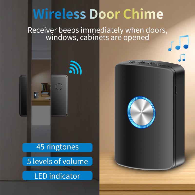Wireless Doorbell & Magnet Alarm with 1000Ft Range and 5 Adjustable Volumes