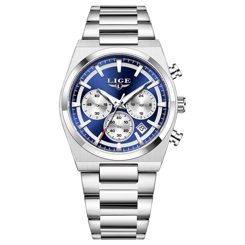 LIGE Новые мужские часы Лучший бренд Простые модные наручные часы Светящиеся водонепроницаемые мужские кварцевые часы