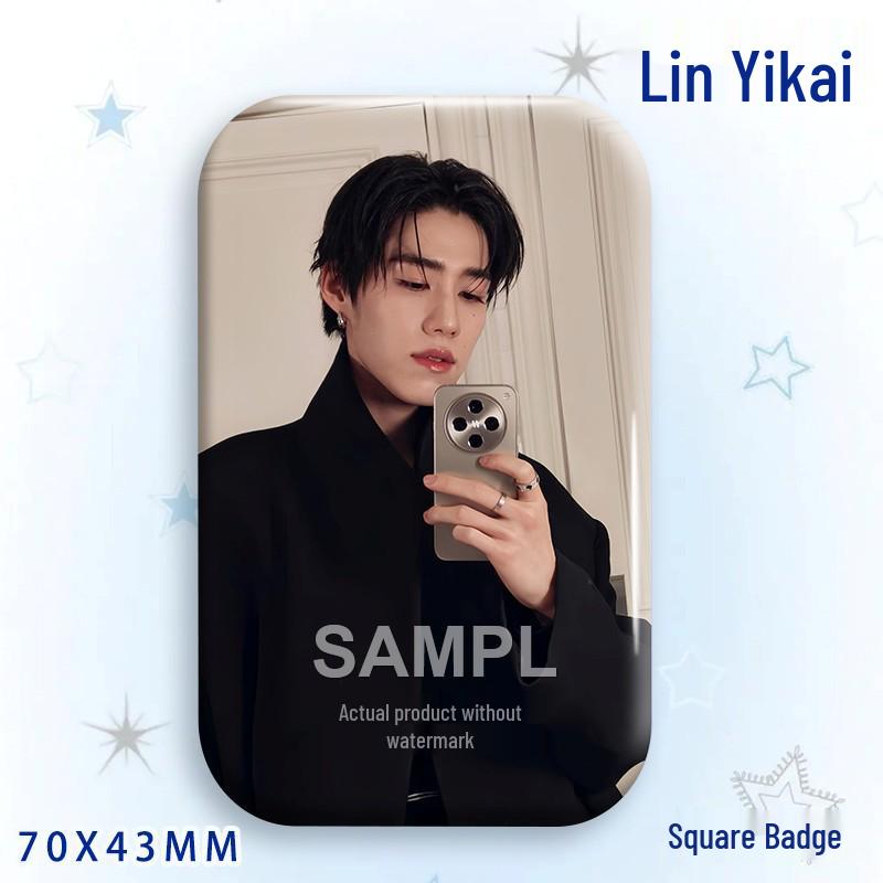 Thai Star PP Lin Yikai Concert Support Badge: Laser-cut Square Brooch Ornament