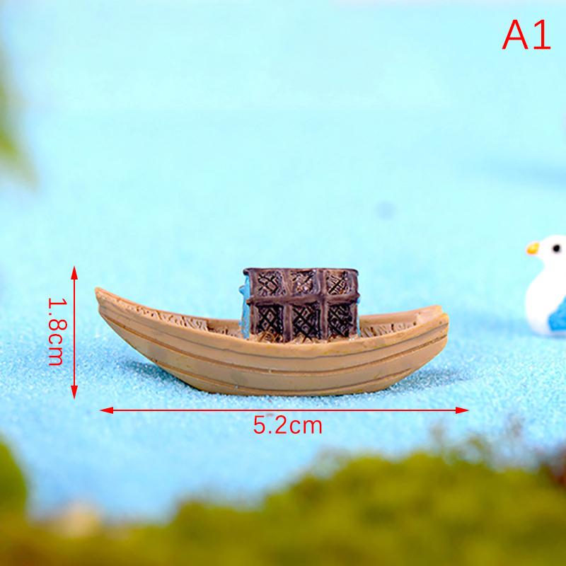 Миниатюры Резиновые лодки Ретро Мини Фигурки Лодки с навесом Микропейзаж Кукольный домик Бонсай Украшения Художественные изделия Изделия ручной работы Украшения для сада