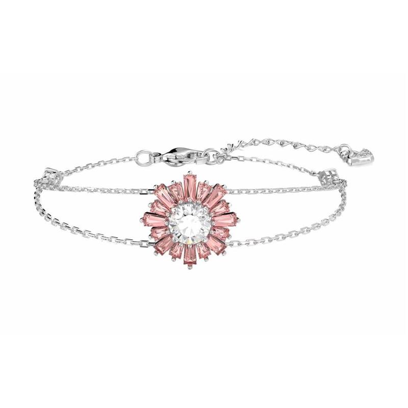 Swarovski Sunshine Rhodium Plated Bracelet Women's Pink 5642968