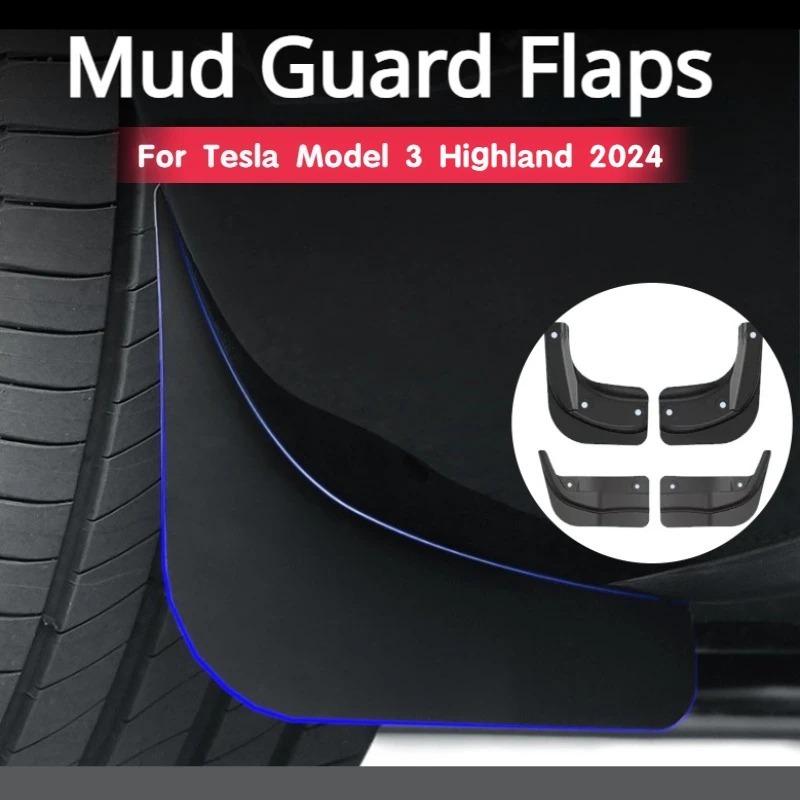 For Tesla Model 3 Highland 2025 Mudguards Front Rear Wheel Fender Splash Guards Official Original Mud Fenders Car Accessories
