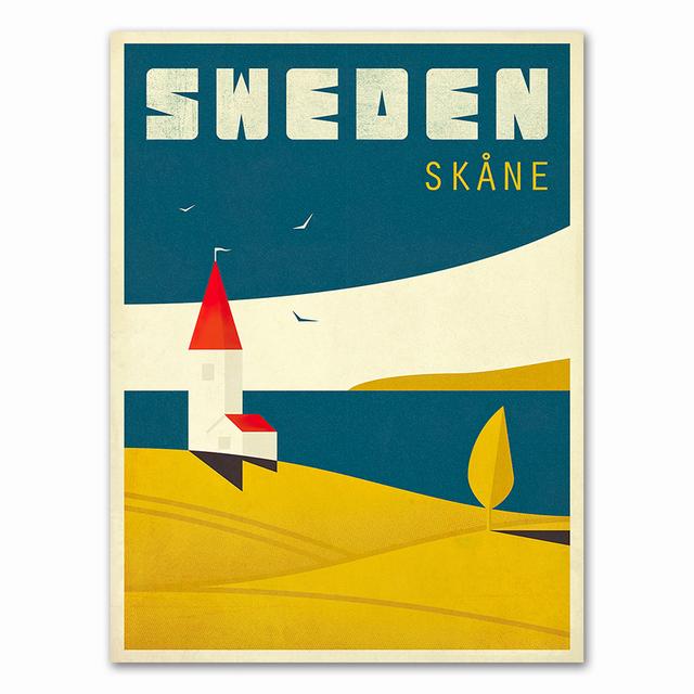Швеция Дания путешествия винтажный плакат настенная живопись на холсте скандинавские картины и принты домашний декор для гостиной без рамки