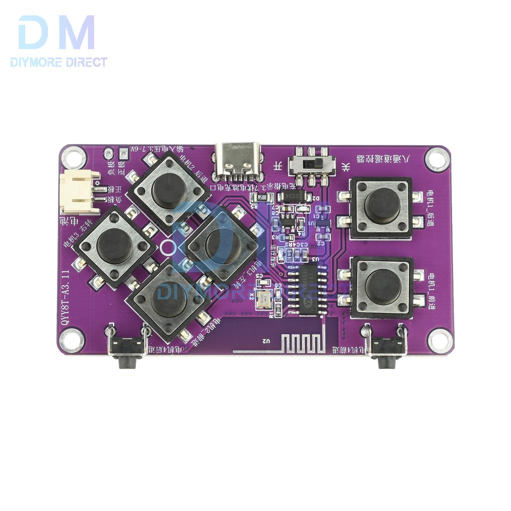 2.4G Rechargeable 4 Channel Toy Car Remote Control Receiver Module Kit Type C Interface For Wireless Remote Control Ships Robots