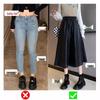 2024 High Waist A-line Leather Midi Skirt for Women - Autumn/Winter Slimming Umbrella Skirt