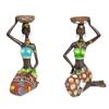 2Pcs/Set African Women Resin Statue Candlestick Craft Dinner Table Candle Holder Wedding Gift Home Decor Sculpture