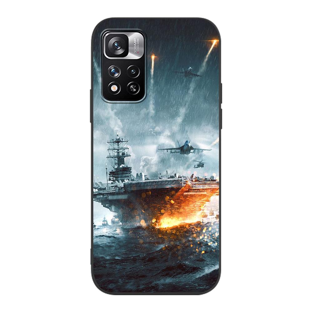Чехол Tank Fighter Warship для Xiaomi Redmi Note 9S 9 8 10 11 Pro 9C 9A 7 8T 7A 8A 10S 11T 11E 9T, черный мягкий силиконовый чехол для телефона