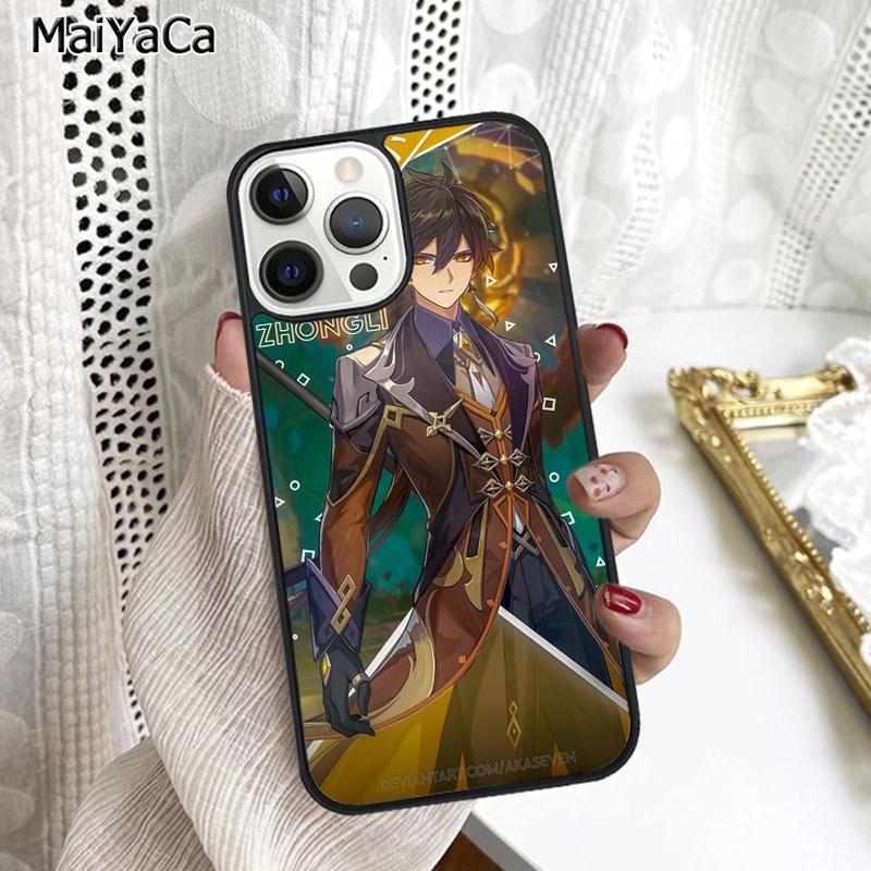 Чехол для телефона Zhongli Genshin Impact Для iPhone 17 Air 16 16e 15 plus 11 12 13 14 pro max корпус coque