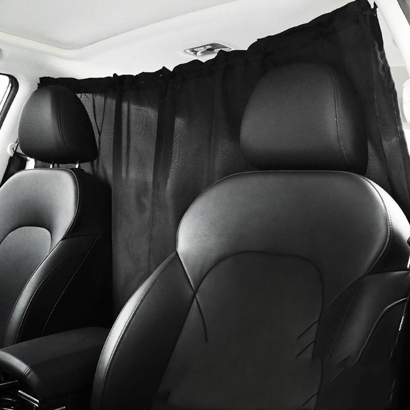 2Pcs Universal Car Divider Curtains Auto Front Rear Partition Side Window Sunshade Curtain Vehicle Foldable Removable