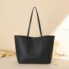 Fashion Litchi Texture Tote Bag Leather Large Capacity Shoulder Bag Crossbody Snap Button Design Handbags Women
