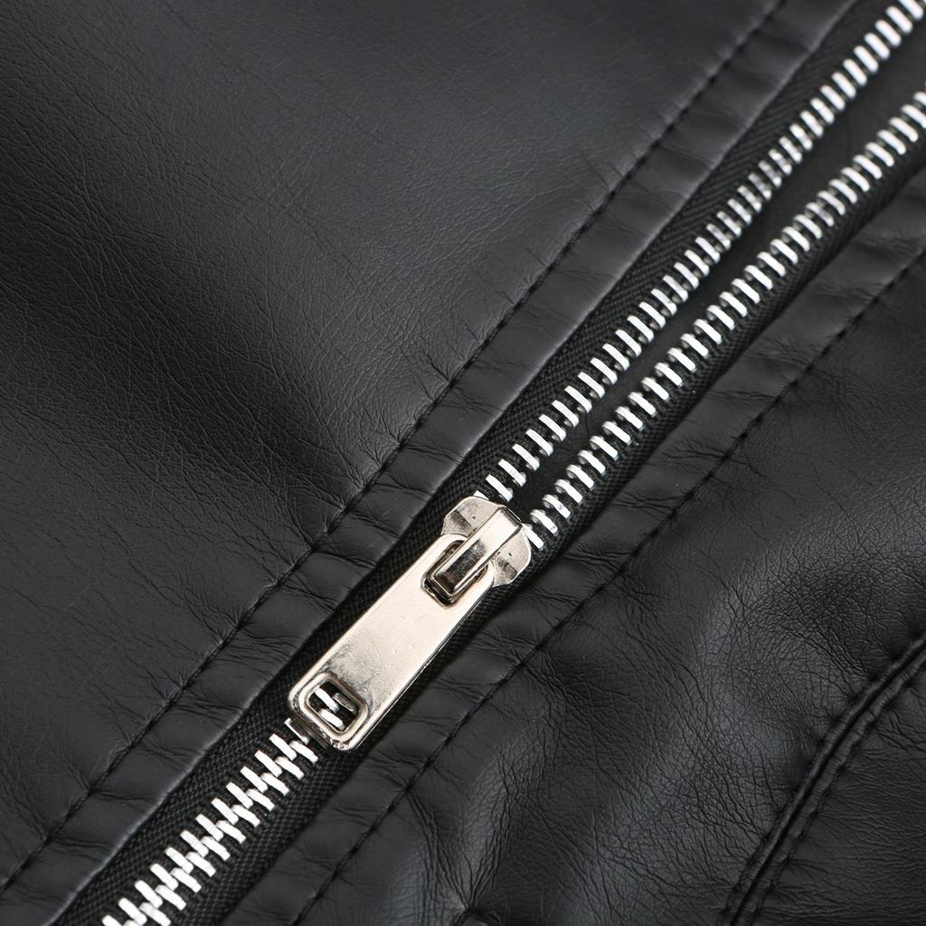 Women Turn Down Collar Long Sleeve Woven Lace Up Solid Color Leather Pu Jacket S-4XL